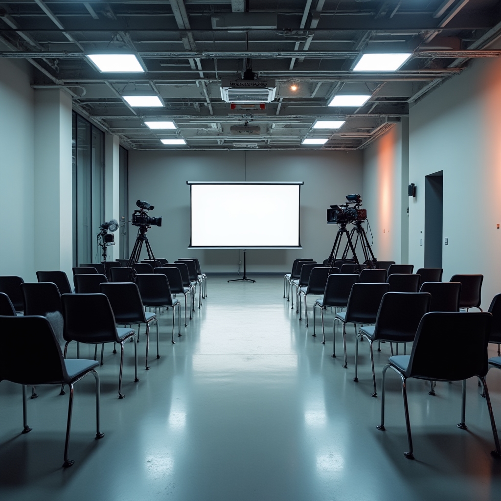 Spazio del workshop a Milano con attrezzatura video